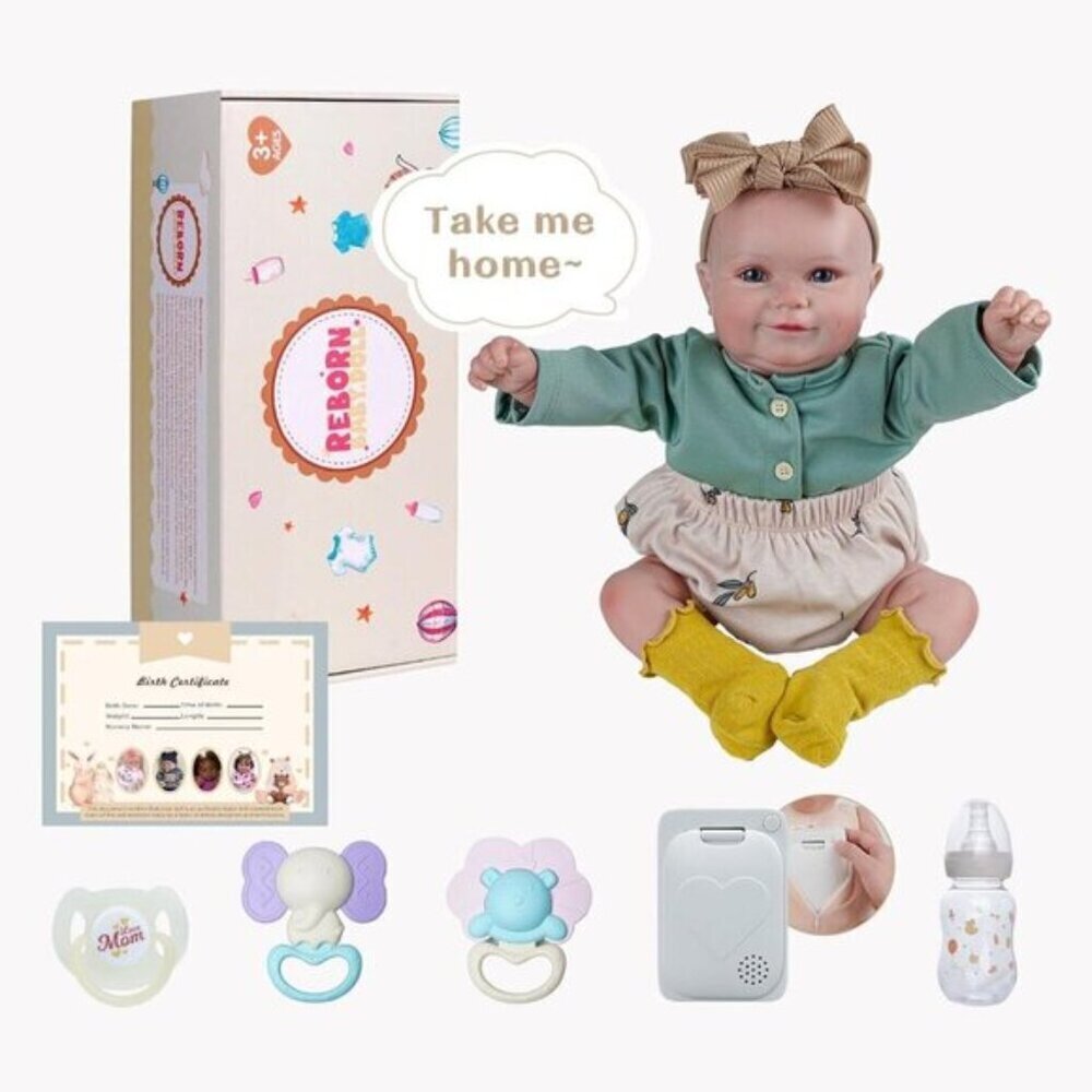 Interactive Reborn Baby Dolls Girl 20Inch white Green Real Life Baby Doll - Picture 7 of 7